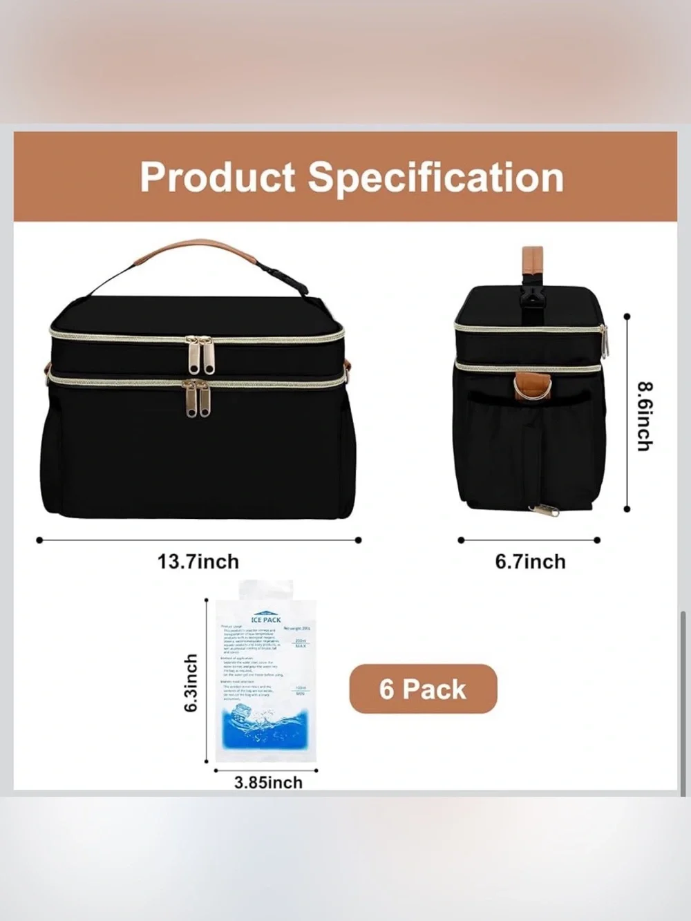 Breastmilk cooler storage bag
